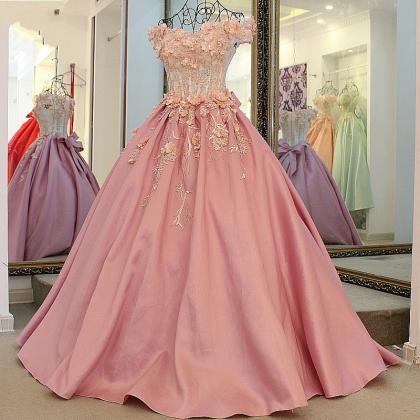 Stunning Prom Dress Blush Pink Prom Gowns Long..