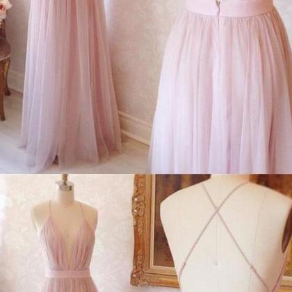 Pink Prom Dresses, Long Prom Dresses, A-line..