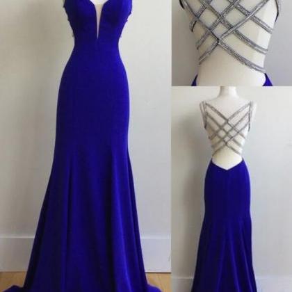 Elegant Prom Dress,long Prom Dress,mermaid Blue..