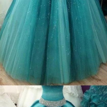 Spaghetti Straps Long Ball Gown Prom..
