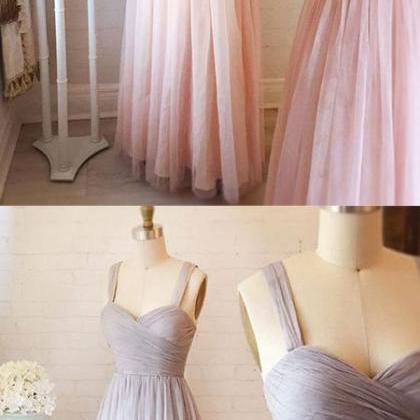 Cute A-line Sweetheart Neck Tulle Pink Long..