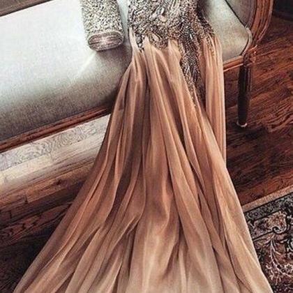 Sexy Sweetheart Gold Chiffon Prom Dress With..
