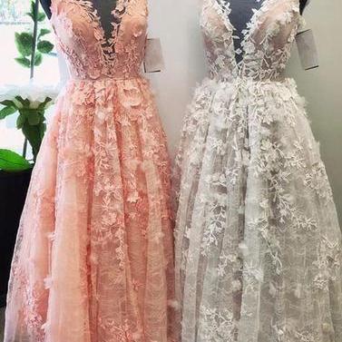 A Line Two Pieces Scoop Burgundy Tulle Appliques Prom Dress LBQ3649 main image 0