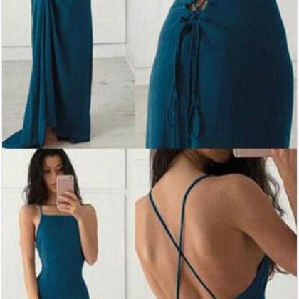 Unique Halter Backless Prom Dress,simple Prom..