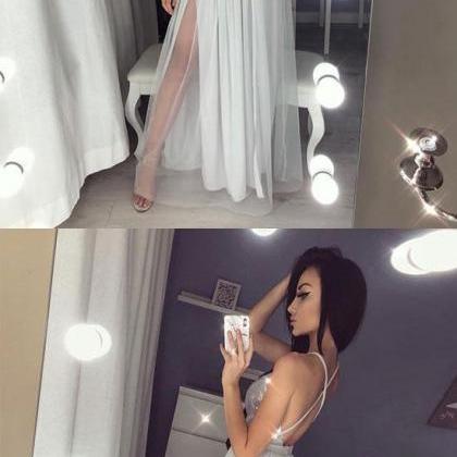 Popular Backless Sequin Top Formal Sexy Long Prom..
