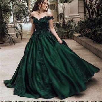 emerald green wedding gown