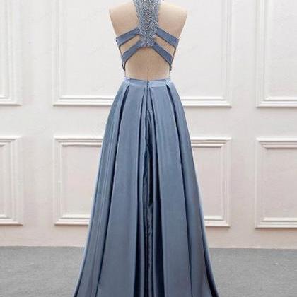 Two Piece Prom Dress Simple Modest Elegant Long..