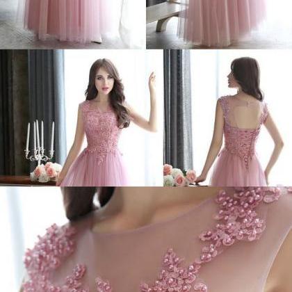 Open Back Pearl Beaded Prom Dresses, All Over..