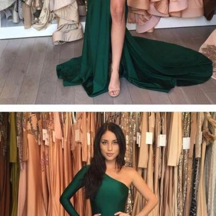 Sexy One Shoulder Mermaid Prom Dresses,long Prom..