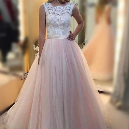 Pink Tulle Princess Prom Dress,a Line Formal Gown..