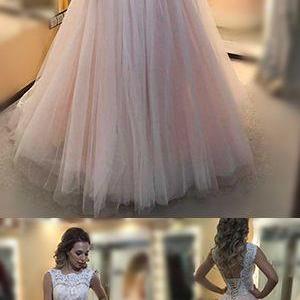 Pink Tulle Princess Prom Dress,a Line Formal Gown..