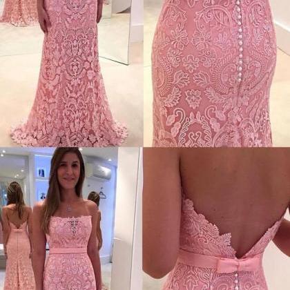 Pink Prom Evening Dress Luxurious Long Evening..