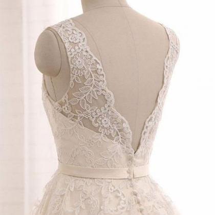 Amazing A Line Lace Tulle Long Prom Dress,..
