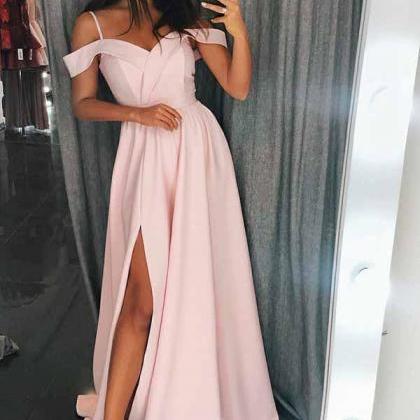 Elegant One-Shoulder Red Satin Prom Gown with Thigh-High Split and Pockets