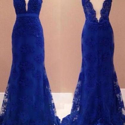 Sparkling Blue Deep V-neck Gown Prom Dress      fg2973 main image 0