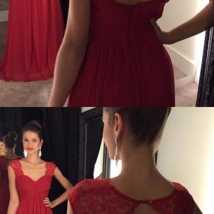 Dark Red Long Formal Dresses, Fashion Prom Party..