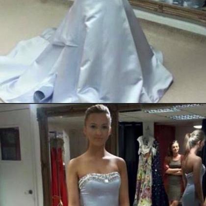 Modest Prom Dresses,light Blue Prom Dress,sexy..