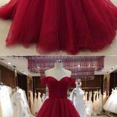 Sexy Off Shoulder Sleeves Prom Dress,ball Gown..