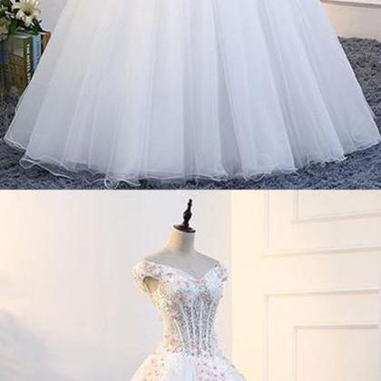 2018 Evening Gowns | White Tulle Off Shoulder Prom..