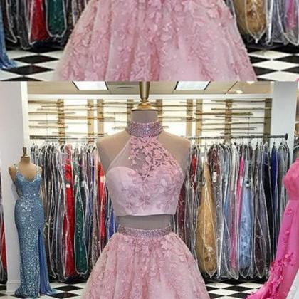 Two Piece Tulle Ball Gowns Quinceanera Dresses..