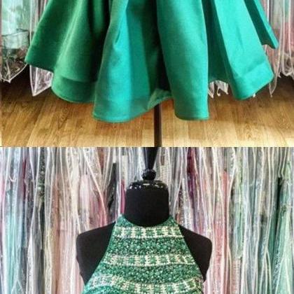 Two Piece Homecoming Dresses Hunter Green Sparkly..