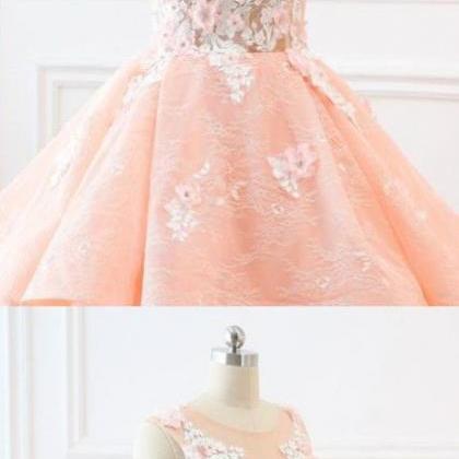 Chic A-line Scoop Long Prom Dresses Lace Prom..