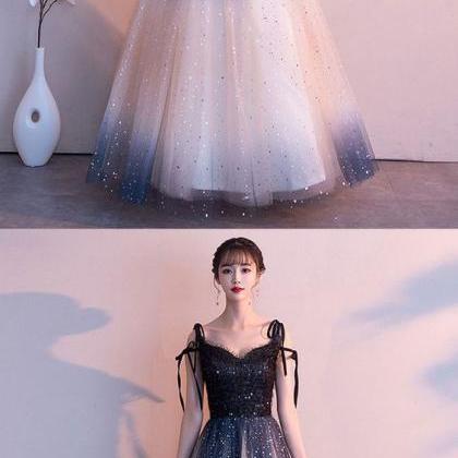 Black Sweetheart Tulle Sequin Long Prom Dress,..
