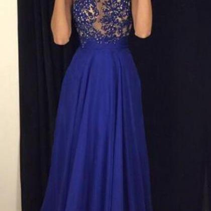 Royal Blue Celebrity Dresses Prom Gowns Lace And..