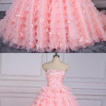 Appliques Prom Dress, Prom Dress Pink, Prom Dress..
