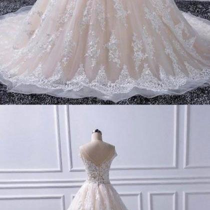 Custom Made Lace Tulle Long Prom Gown, Evening..