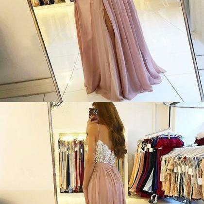Charming A Line Sweetheart Split White And Blush..