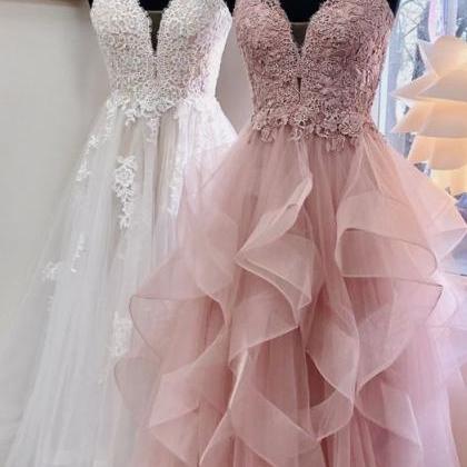 2019 Princess Prom Dress, Long Prom Dress, Pink..