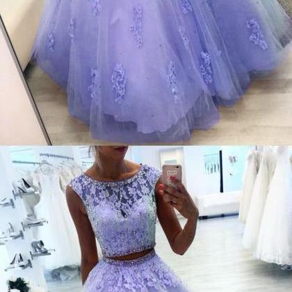 Gorgeous Custom Made Sexy Lavender Tulle Lace Prom..