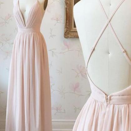 Princess A-line Pink Chiffon Long Prom Dress Is..
