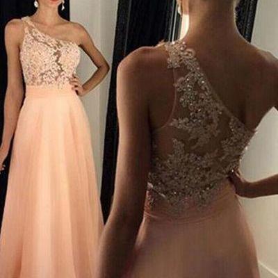 A-line Long Prom Dress With Applique And Beading,..