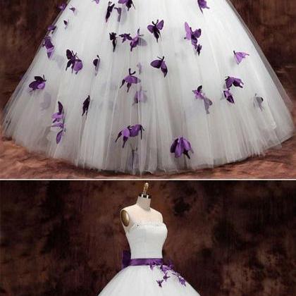 Strapless Butterfly Ball Gown Wedding Dress M8373