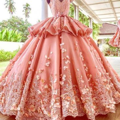 Elegant Fashion Pink Ball Gown ,wedding Dress,..