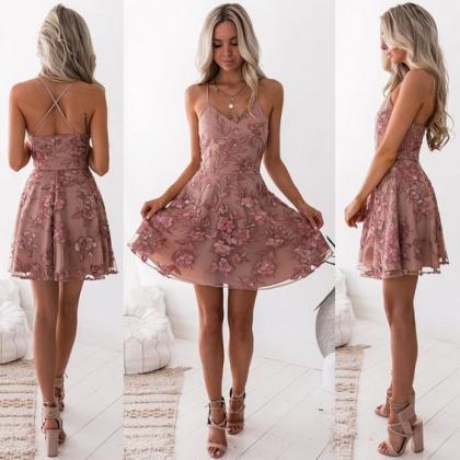 Fetching Blush Party Dresses, A-line Homecoming..