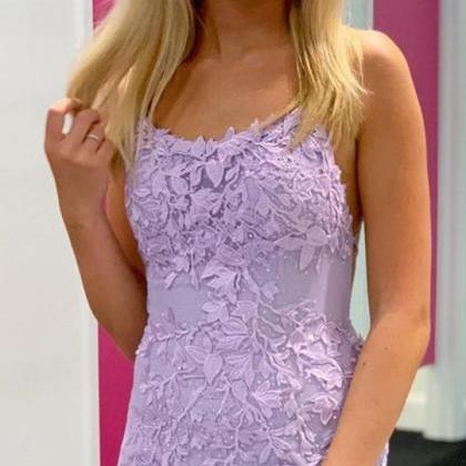 Cute Lavender Appliques Short Prom Dress,..