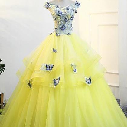 Yellow Off The Shoulder Quinceanera Dresses M9314