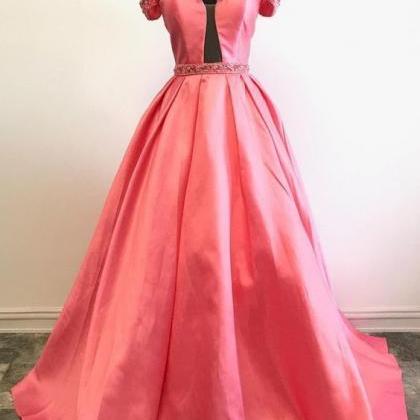 Princess Off The Shoulder Pink Ball Gown M9326