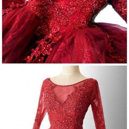 2020 Chic A-line Red Homecoming Dresses Lace Short..