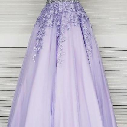 Modest Lace Long Prom Dresses, Ball Gown..