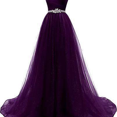 Women's A-line Tulle Prom Dresses Off..