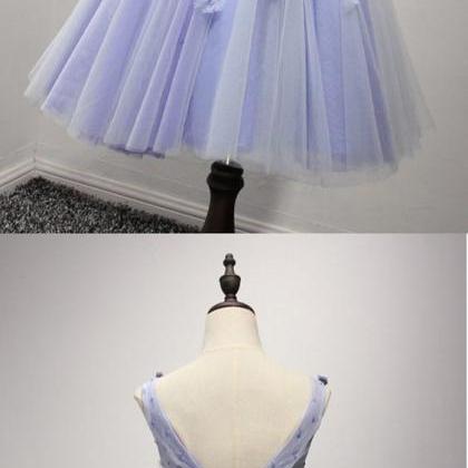Vintage Lavender Short Prom Dress Beaded With..