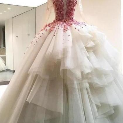 Sweet 16 Year Champagne Lace Quinceanera Dress..