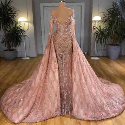 Sexy Pink Prom Dress, Long Evening Dress M394