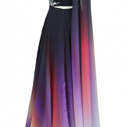 Charming One Shoulder Gradient Long Party Gown,..