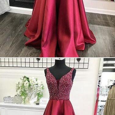 Sparkly Red Long Prom Dress Evening Dress,prom..