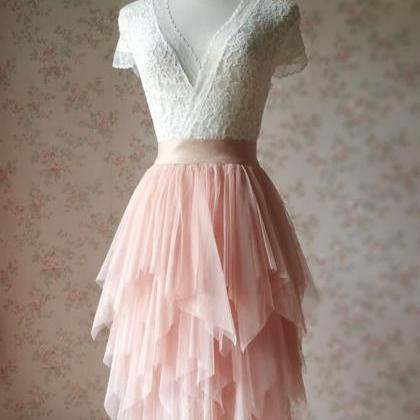Blush Pink Tulle Skirt Outfit Irregular Midi Plus..